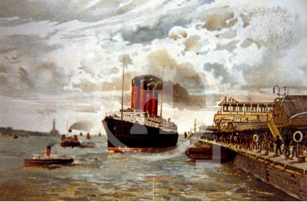 Passenger Liner leaving the Landing Stage, c 1911